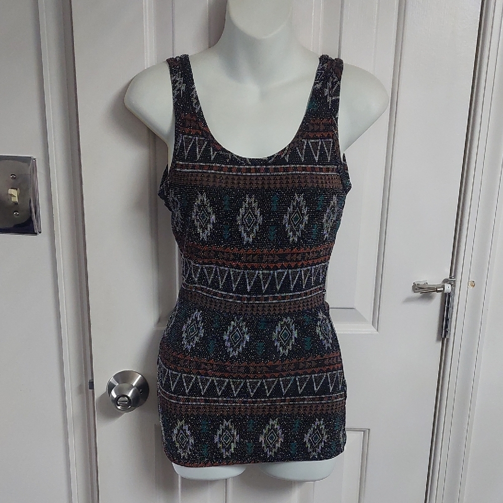 BKE Multicolor Tribal Pattern Tank Top
